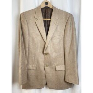 Turnbury Men’s Wool Silk Blend Blazer Sport Coat Jacket In Light Brown Sz 40R